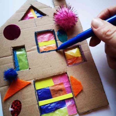 Step 5 of How to Make a Colourful House Collage