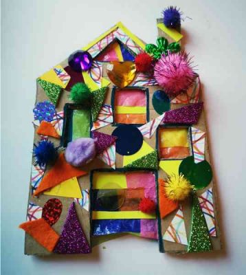 Step 6 of How to Make a Colourful House Collage