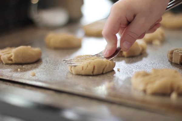 Kid baking cookies