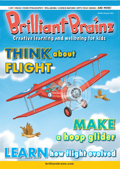 Front cover of issue 58 of BRILLIANT BRAINZ magazine for children